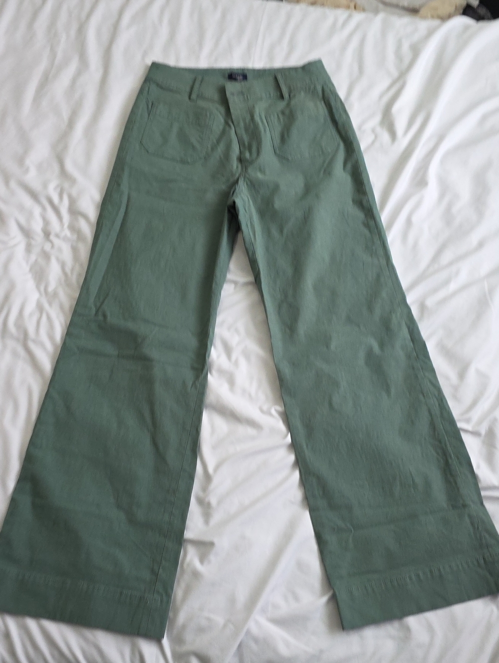 J. Crew Sage Green Wide-Leg Jeans